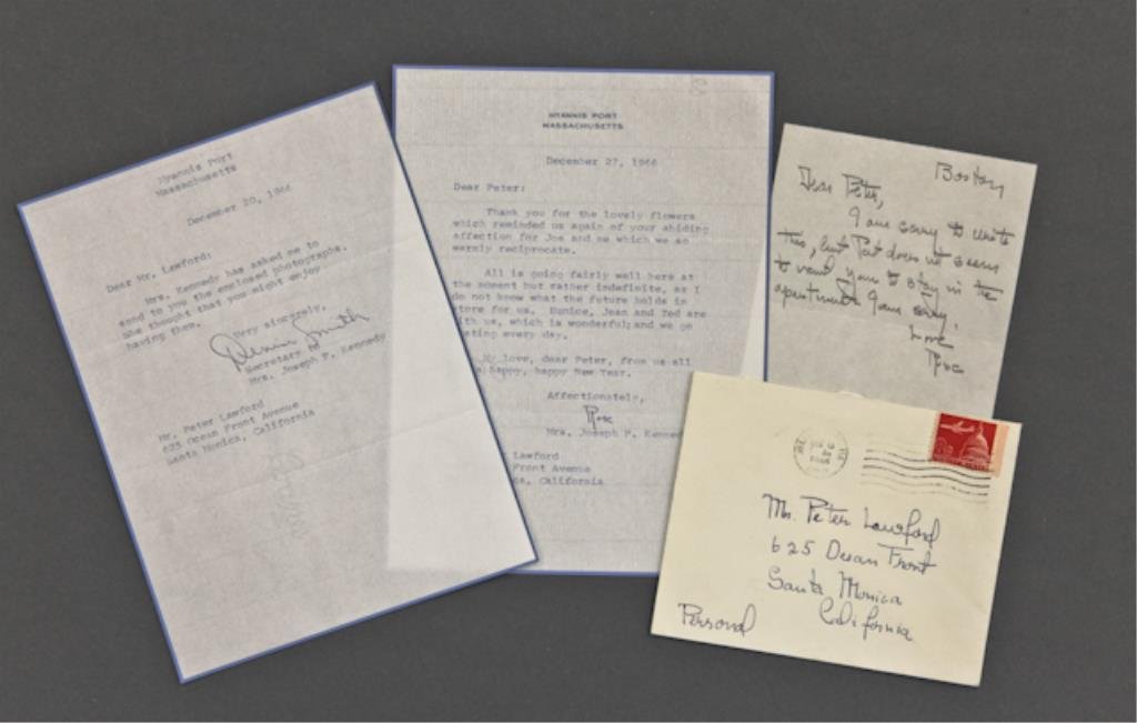 Rose Kennedy Signed Notes: (1) Handwritten note on Ritz-Carlton memo paper to Peter Lawford from Rose Kennedy "I am sorry to write this, but Pat does not seem to want you to stay in the apartment, I am sorry. Love Rose" and dat