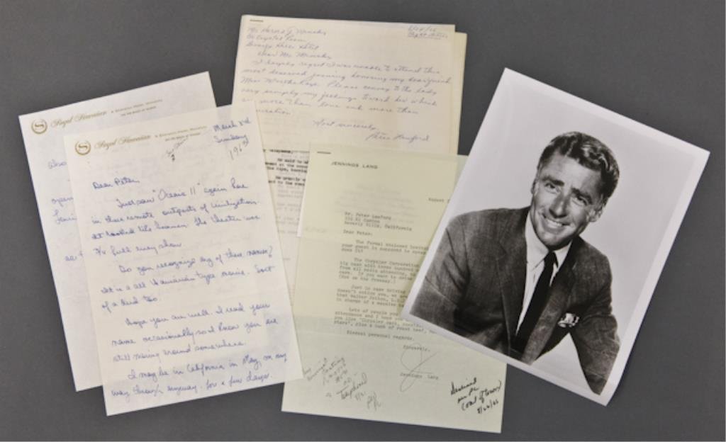 Sue Oliver Signed Note and Invitations: (1) Handwritten note on Royal Hawaiian stationary commenting on "Ocean's Eleven", visiting California etc. signed twice "Suesan" and "Aloha-S." (Sue Oliver) and dated March 3, 1963. (1) Invitation fro