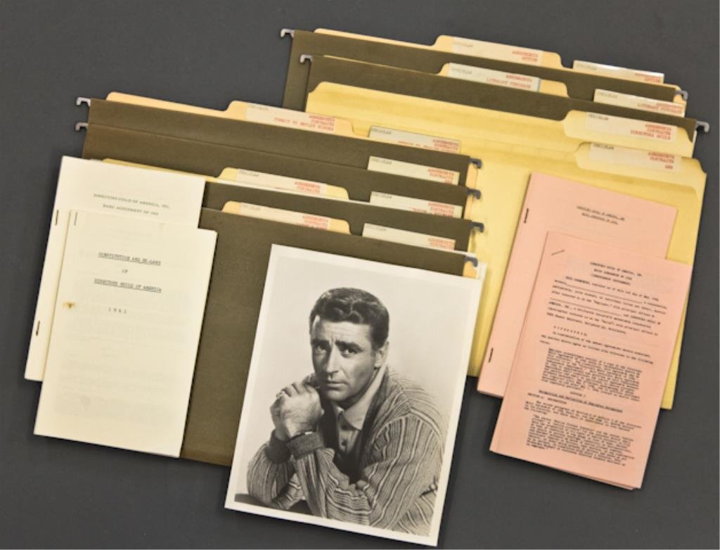 Chrislaw Agreements, Contracts: 2 3/4" deep (File) including agreements and letters of correspondence from the Association of Motion Picture and Television Productions and the Society of Independent Producers dated between 1962-1966