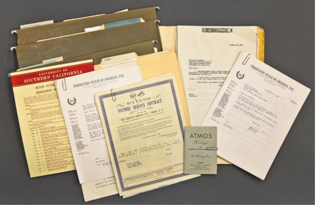 Milton Ebbins: 3 1/2 inch deep (Files) entitled Guarantees and Receipts, Insurance, Pending, Western, Ebbins I, ASCAP, Milton Ebbins including: 1963 production costs RE: Beverly Hills, invitations, notes and receipt