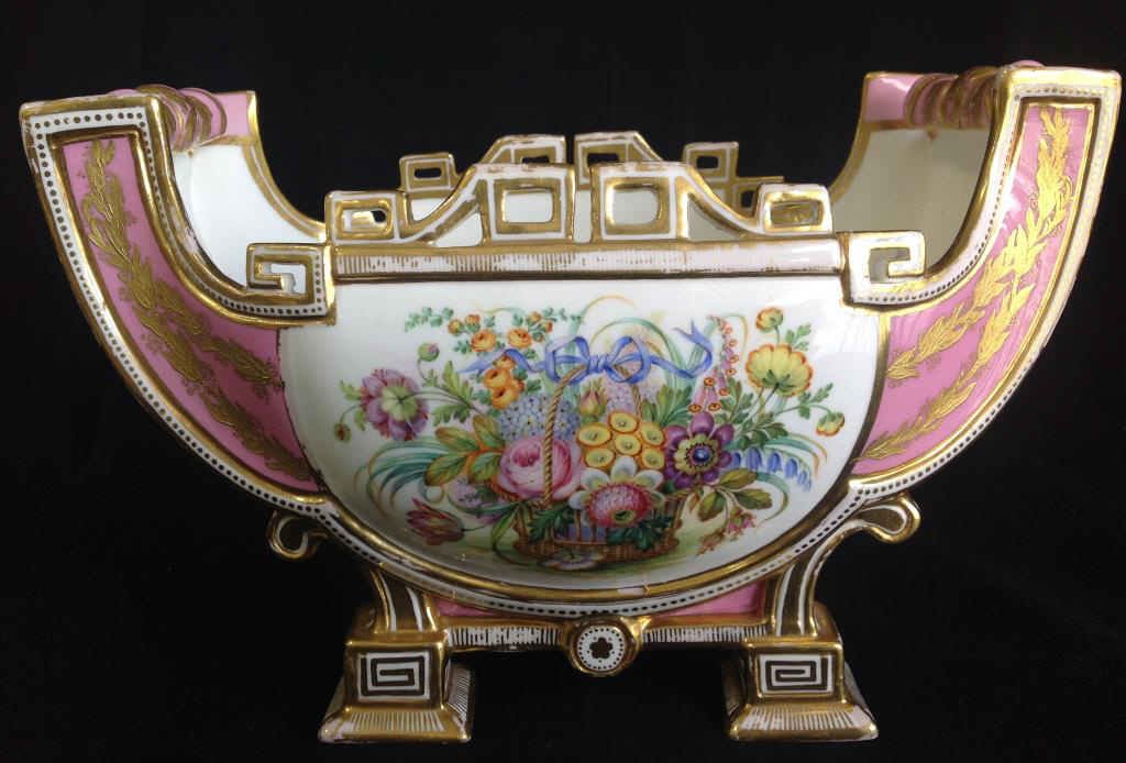 Paris Porcelain Centerpiece: Late 19th C. Condition: Small chips.