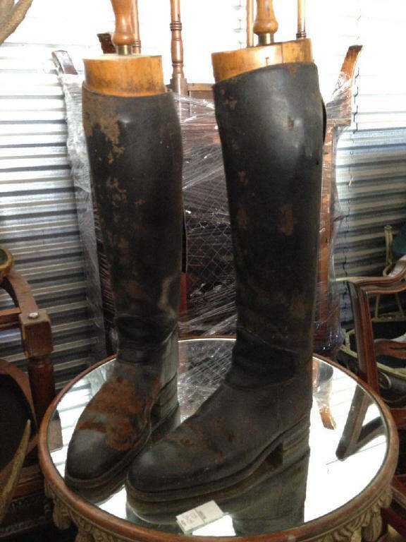 Henry Maxwell, London: leather riding boots with wooden custom made boot trees.