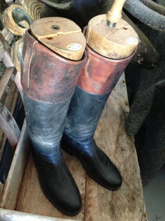 Henry Maxwell, London: Leather riding boots with wooden custom made boot trees.
