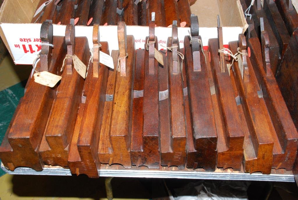 Ten Beading Planes: Ten beading planes, from an 1 1/2” to 2 1/4” wide, by various makers. Condition: good