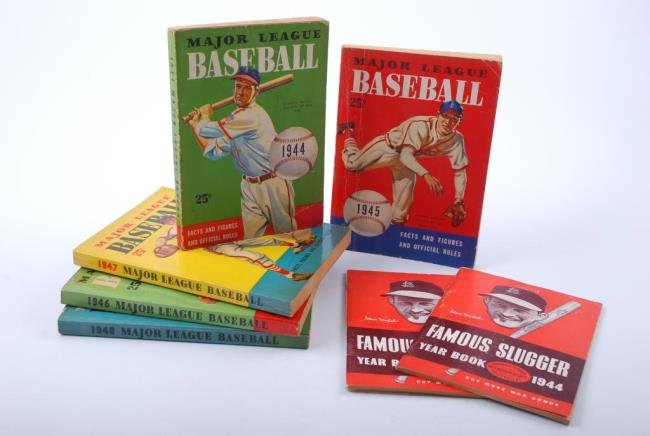 Lot of 1940's Baseball Stat and Yearbooks: Lot of 1940's Baseball Stat and Yearbooks Two (2) 1944 "Famous Slugger Year Book" (with Stan Musial on the cover). Five (5) (1944-1948) "Major League Baseball Facts and Figures and Official " books wi