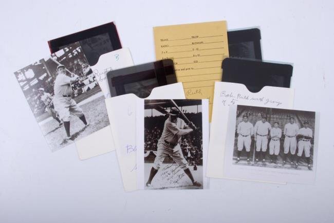Lot of Four (4) Babe Ruth Negatives: Lot of Four (4) Babe Ruth Negatives (1) 5" x 4" negative of Babe Ruth signed in-print "Taken 1932 Cubs vs Yankees World Series Sincerely Babe Ruth". The 1932 World Series was Ruth's last and featured