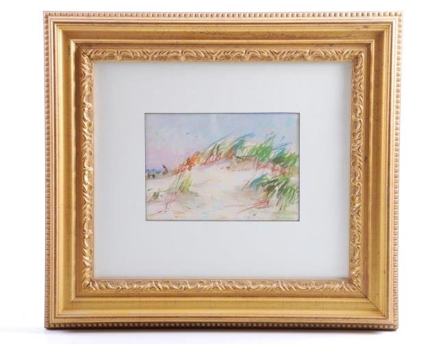 Wayne Morrell (1923-1913) "Orleans Mass": Pastel 5 1/4 x 7 3/4 inches. Signed Wayne Morrell lower right. Framed Condition: Good, title slightly faded