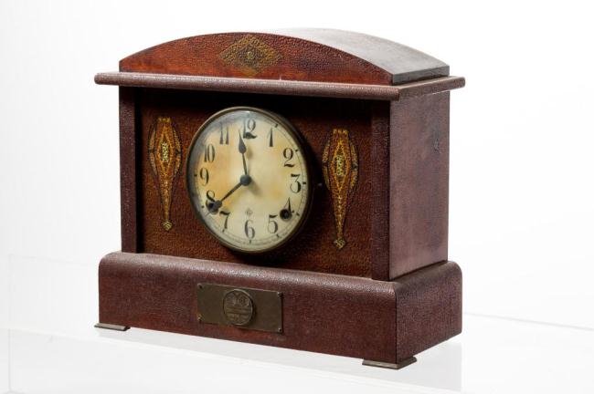 HOPKINGTON PRESENTATION SHELF CLOCK RUNNING TROPHY: FIRST PRIZE to David Caldwell for the 880 YDS Run, Hopkinton 200th Anniversary 1715-1915. Won by David Caldwell in 1915. Note: David Caldwell was a stand out runner and graduate of the Governor's Acad