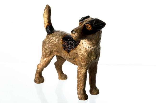 FULL FIGURED TERRIER CAST IRON DOORSTOP: Height 8 3/4 inches