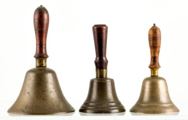 (3) BRASS BELLS: 8 inches and under