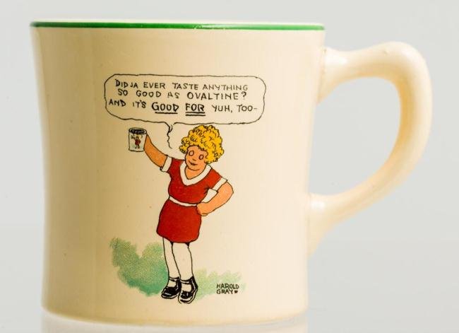 "LITTLE ORPHAN ANNIE" OVALTINE MUG: Height 3 inches