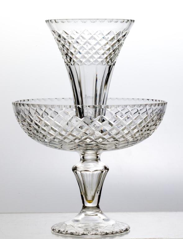 CUT GLASS EPERGNE: Height 14 inches