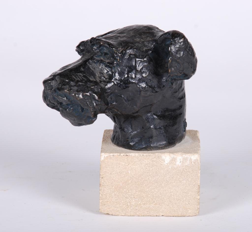 (Mid 20th c.) R. Andlan Bronze: "Schnauzer" bronze. height 3 1/2 inches (not including base). signed R.A. 1/6 and E. Godard foundry. Condition: Good, wear to base