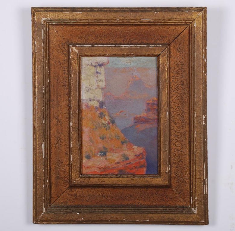 Dawson Dawson-Watson (1864-1939): "Grand Canyon" oil on canvas 9 x 6 inches. framed. signed Dawson-Watson lower left. Condition: Craquelure, canvas does not appear to be mounted.