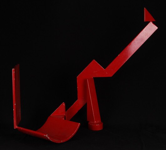 (Mid-20th Century) Modern Stabile Sculpture: Attributed to Robert Cronin. Bent and soldered iron painted red. 21 x 26 x 12 inches. Condition: Good, minor scattered paint chips.
