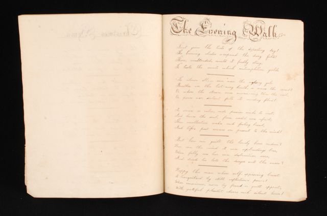 1828 Manuscript of Lucy Ann Ross Danvers MA: (13) Poems executed with fine penmanship in a saddle bound booklet. Condition: Good, toning