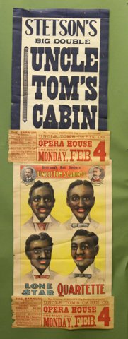 Stetson's Big Double Uncle Tom's Cabin Broadside: 68 x 20 inches. Condition: Tears, creases, (2) larger posters attached together by (2) smaller broadsides.