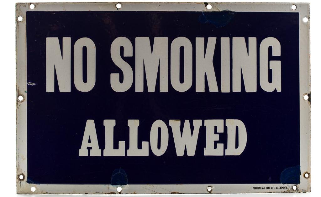 "No Smoking Allowed" Porcelain Sign (1 of 9)