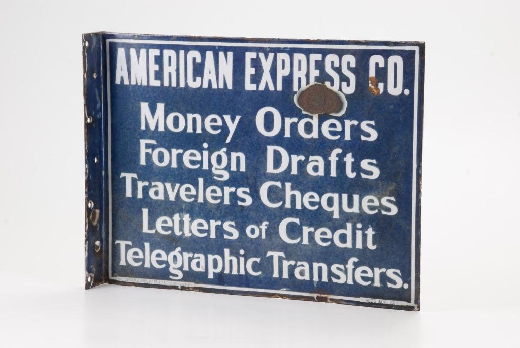 1913 Porcelain American Express Advertising Sign (1 of 6)