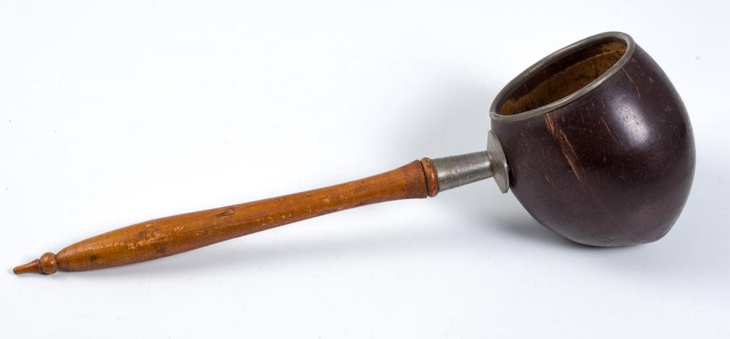 (Mid-19th c.) Coconut Shell Ladle w/ Pewter Mount (1 of 5)