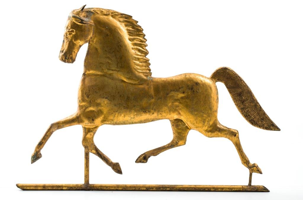 (19th c.) Gilt Running Horse Weathervane (1 of 10)