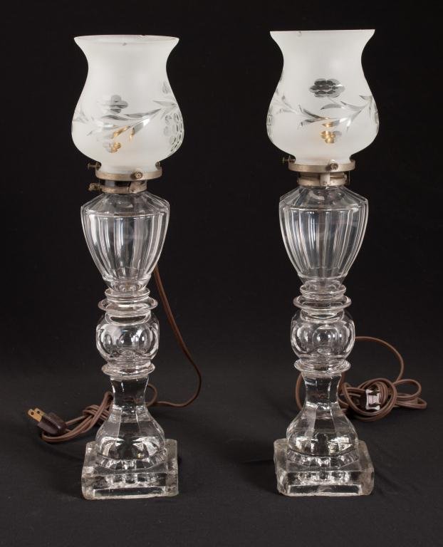 Pair of Blown Molded Fluid Lamps (1 of 2)