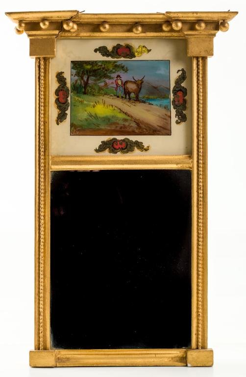 (19th c.) Federal Period Reverse Painted Mirror (1 of 6)