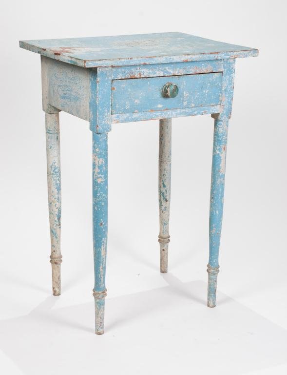 Sheraton Pine Stand with Shabby Chic Blue Paint (1 of 4)