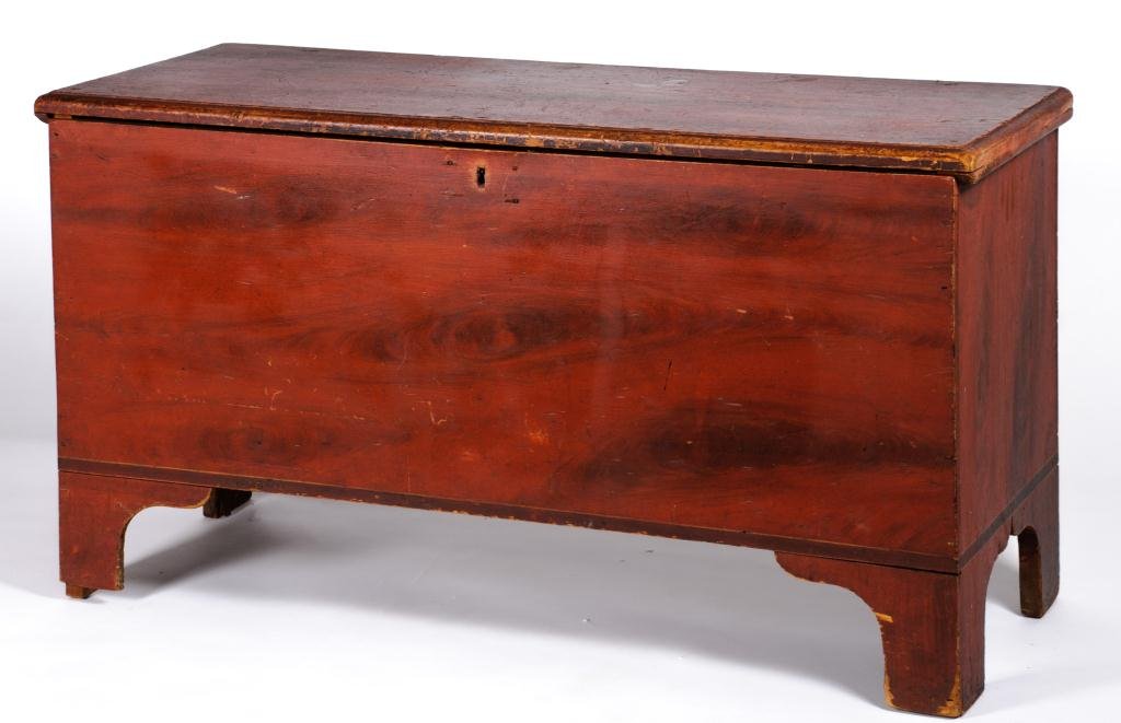 (19th c.) Six Board Grain Painted Blanket Chest (1 of 10)