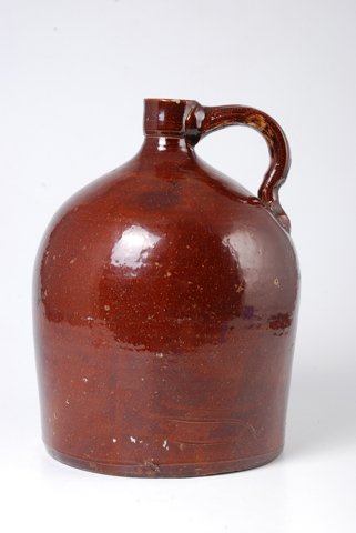 Glazed Redware Jug Decorated with a Handprint (1 of 5)