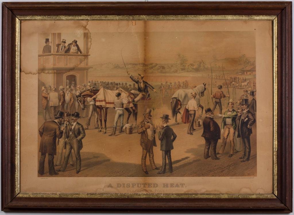 (19th c.) Currier and Ives "A Disputed Heat" (1 of 8)
