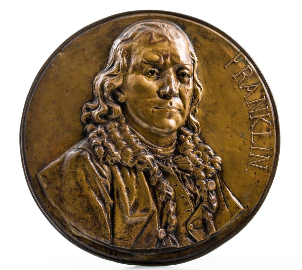 A. Amens Embossed Ben Franklin Copper Plaque (1 of 8)