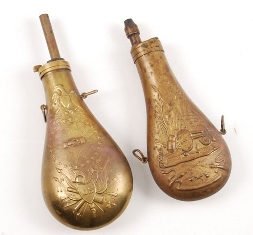 (2) Brass Powder Flasks (1 of 10)
