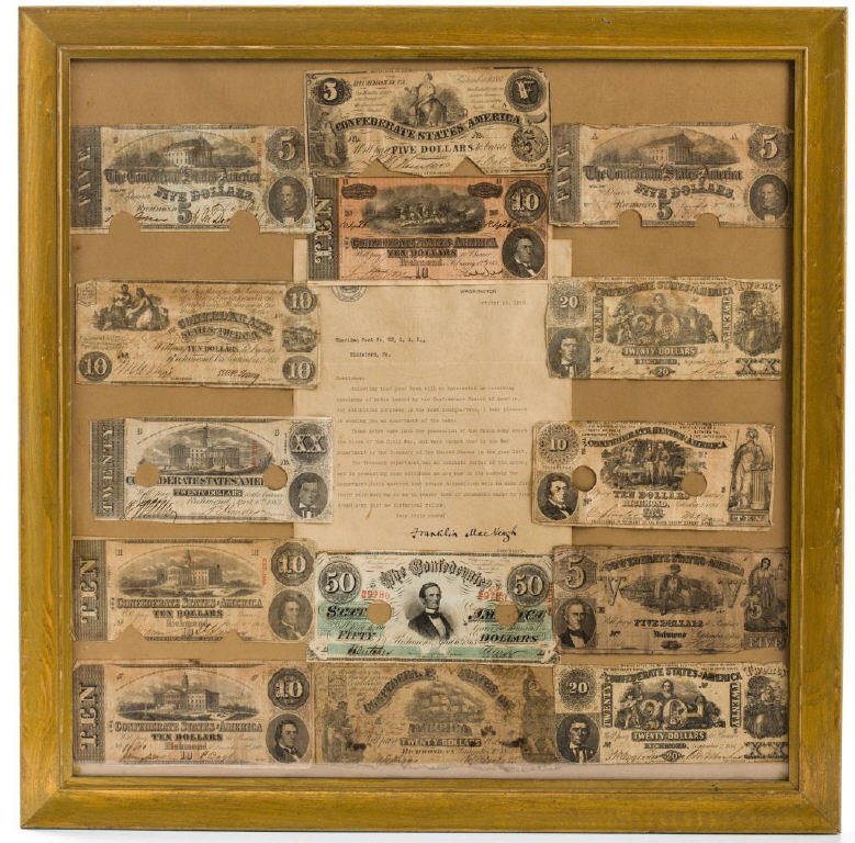 Composite of Confederate Currency Presented To GAR (1 of 10)