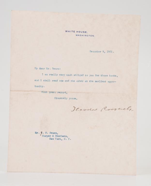 1901 Theodore Roosevelt Signed Letter (1 of 3)