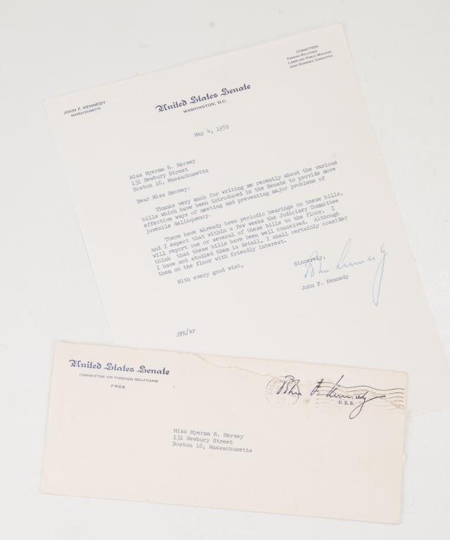 US Senator John F. Kennedy Signed Letter (1 of 4)