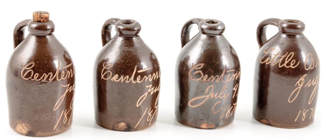 (4) Centennial Miniature Stoneware Jugs Dated 1876 (1 of 6)