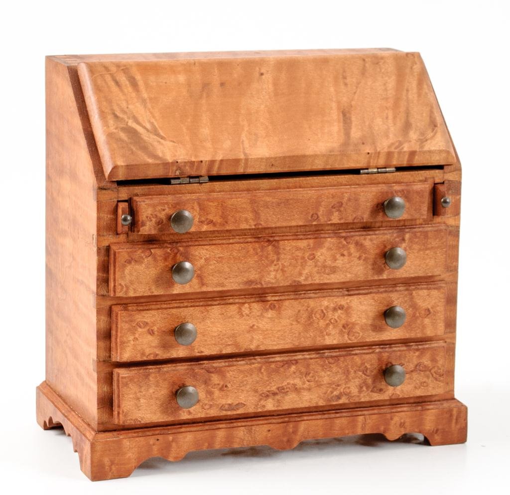 Bench Made Miniature Tiger Maple Fall Front Desk (1 of 7)