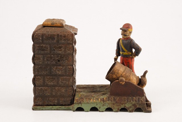 1892 Cast Iron Mechanical "Artillery Bank" (1 of 6)