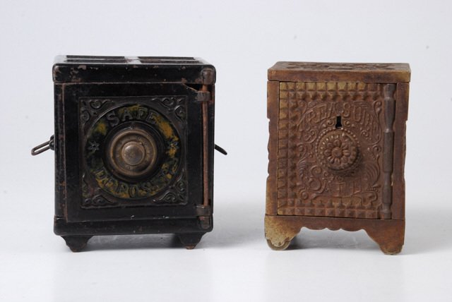 (2) Cast Iron Combination "Safe" Banks (1 of 6)
