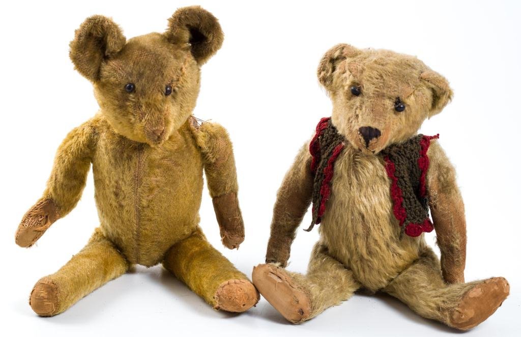 (2) Antique Mohair Teddy Bears (1 of 10)