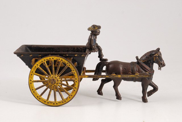 Cast Iron Horse Drawn Pull Toy Coal Wagon (1 of 6)