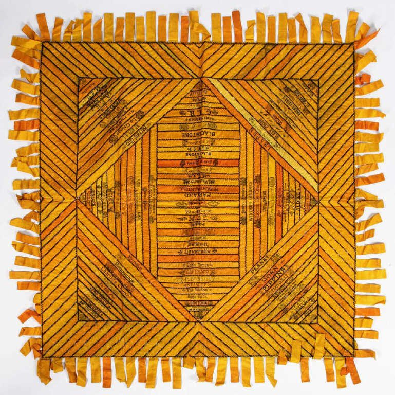 Hand Sewn Silk Table Cloth Printed w/ Cigar Brands (1 of 5)