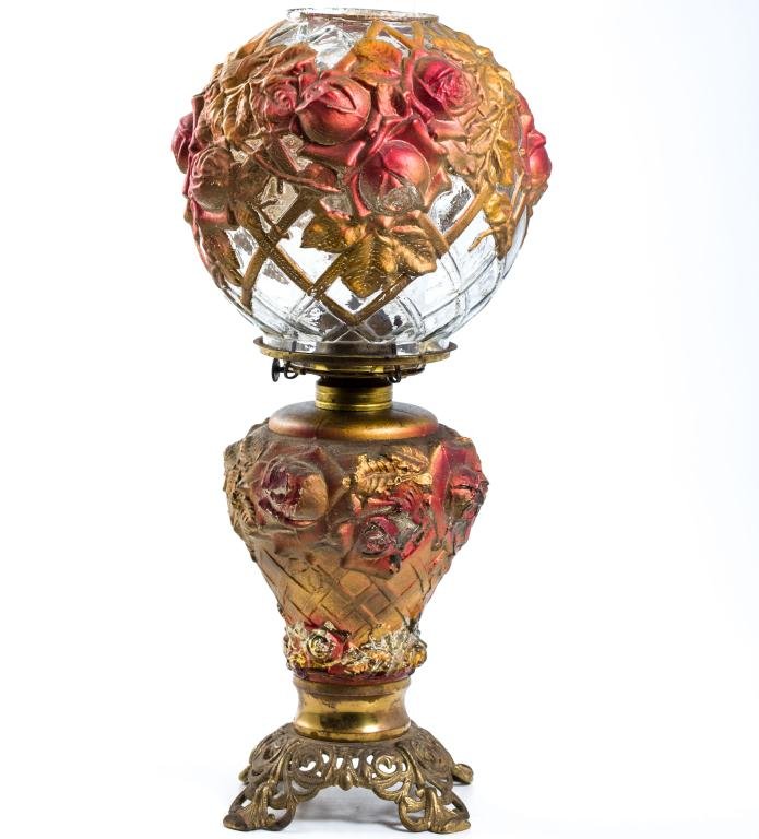 Victorian Kerosene Glass Table Lamp (1 of 6)