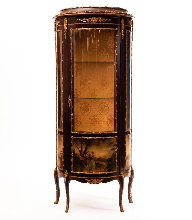 (19th c.) Demi-Lune French Vitrine w Ormolu Mounts (1 of 7)