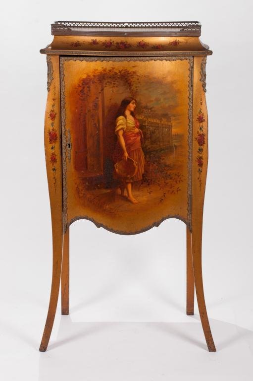 (19th c.) Paint Decorated Music Cabinet (1 of 5)