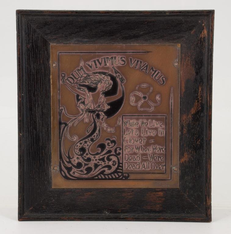 "Dum Vivimus Vivamus" Brass Wall Plaque (1 of 5)