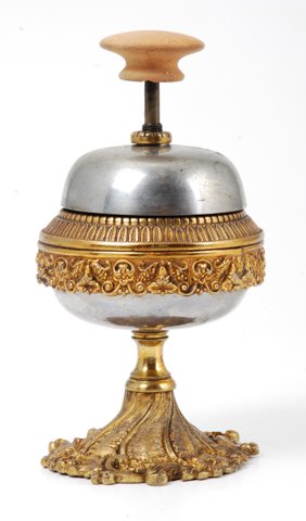 Cast Brass and Nickel Hotel Desk Bell (1 of 3)
