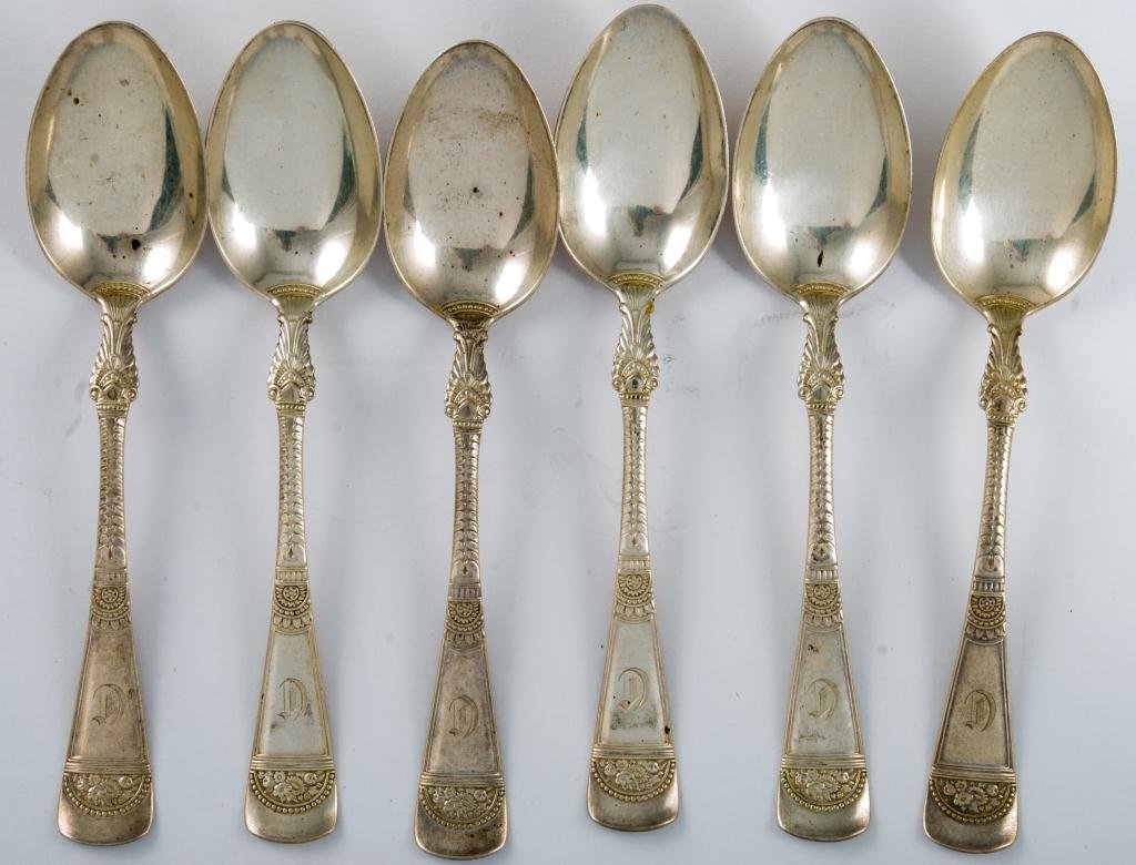 (6) Sterling Silver Floral Embossed Teaspoons (1 of 1)