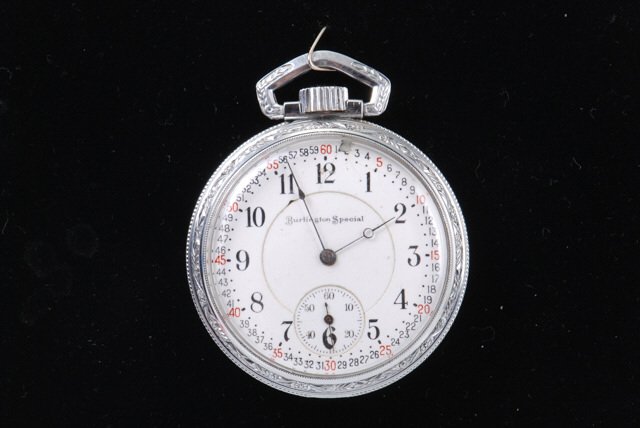 Burlington Special Chrome Pocket Watch c.1920 (1 of 4)